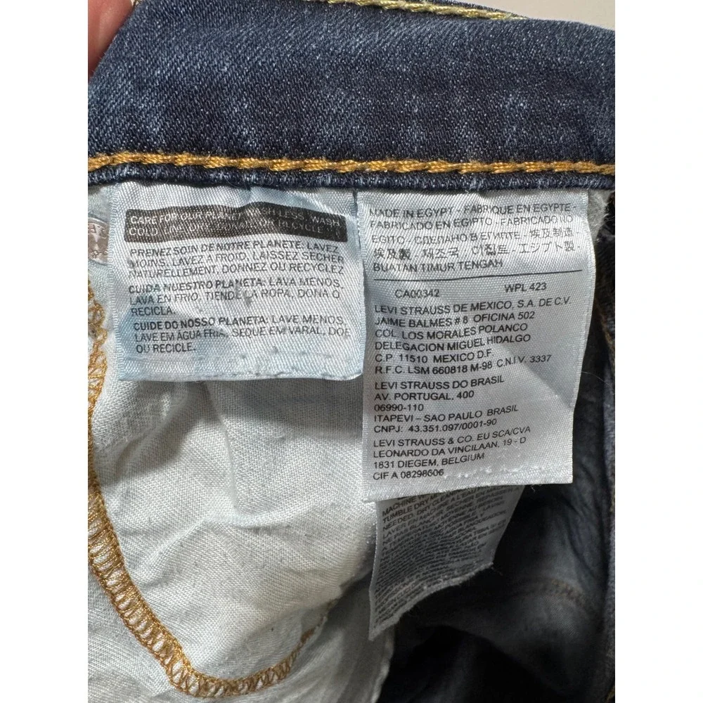 Levis 513 Slim Straight Dark Wash Blue Denim Jeans Mens 36x30